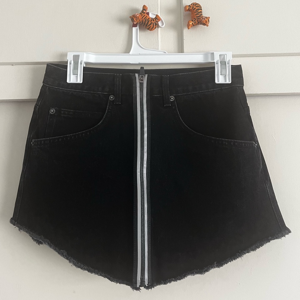 LF Carmar Black Reflective Denim Skirt WAIST:28